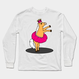 Cute horse is dancing as a ballerina Long Sleeve T-Shirt